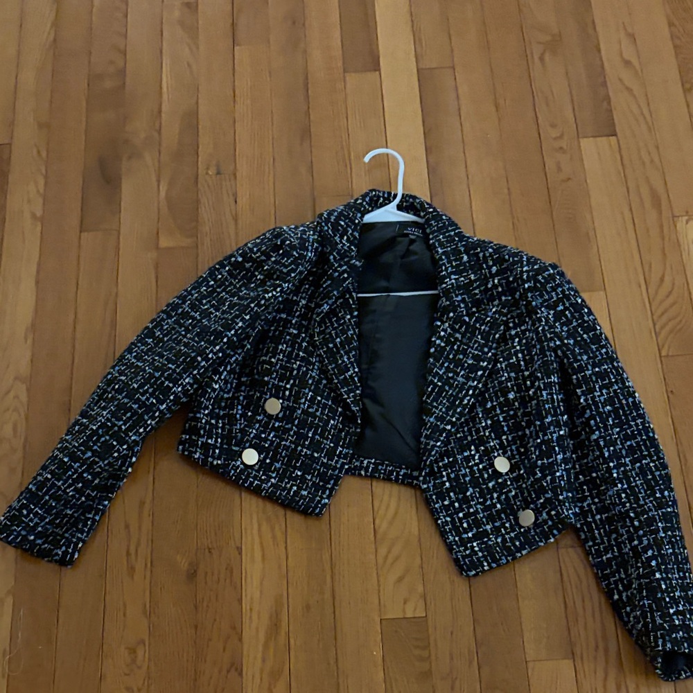 Vici Black and White Tweed Blazer